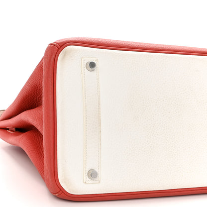 Hermes Taurillon Clemence Eclat Birkin 35 Sanguine White 9 of 18