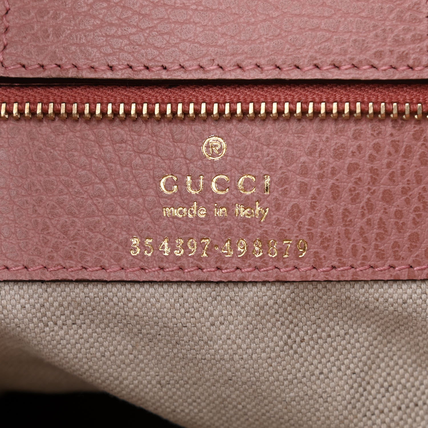 Gucci Dollar Calfskin Medium Swing Tote Grey Field Soft Pink 7 of 9