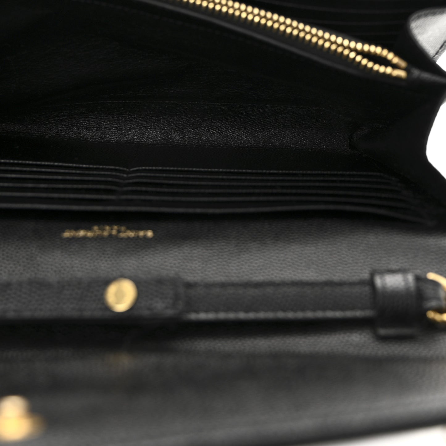 Grain De Poudre Matelasse Chevron Monogram Chain Wallet Black