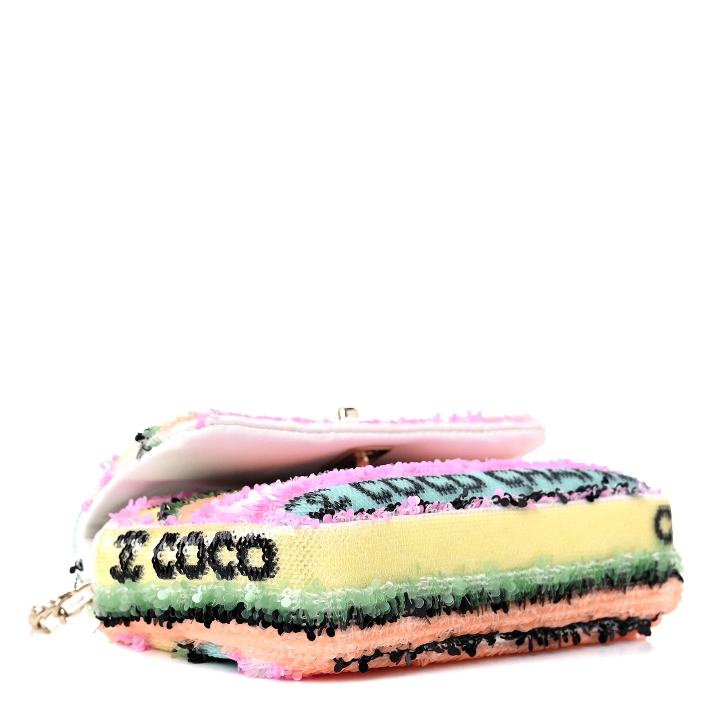 Sequin COCO Clutch With Chain Multicolor