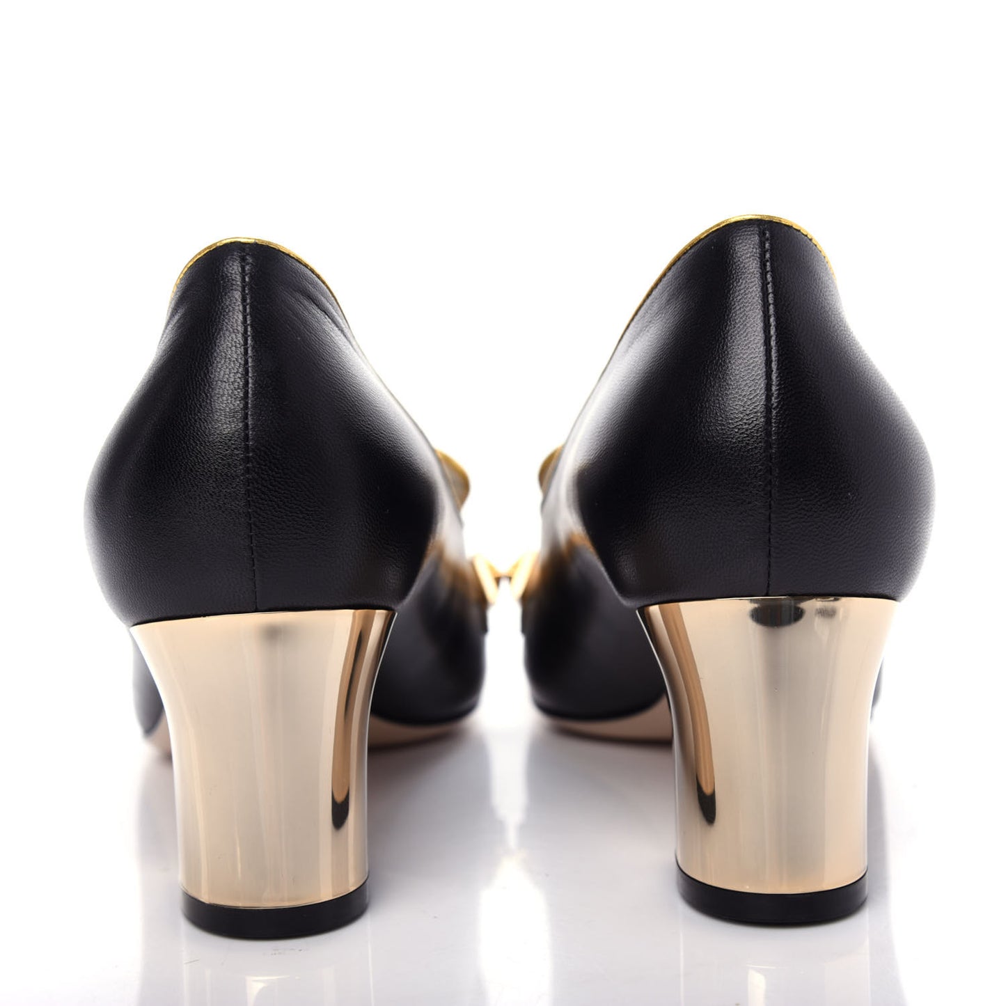 Malaga Kid Nappa GG Supreme Monogram Tiger Head Mid Heel Loafer Pumps 40.5 Black Oro Vecchio Beige