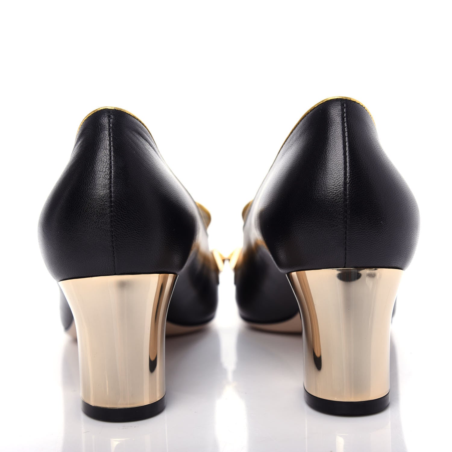 Gucci Malaga Kid Nappa GG Supreme Monogram Tiger Head Mid Heel Loafer Pumps 40.5 Black Oro Vecchio Beige 7 of 12