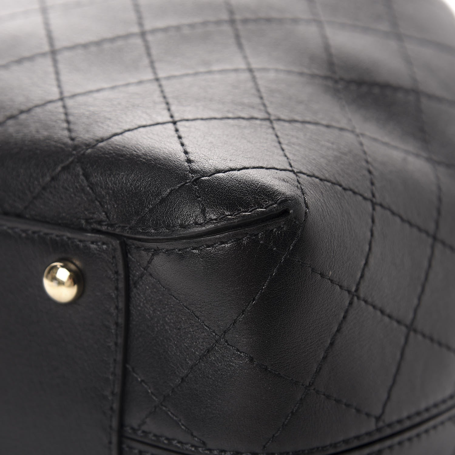 Chanel Calfskin Stitched Drawstring Bag Black 10 of 13