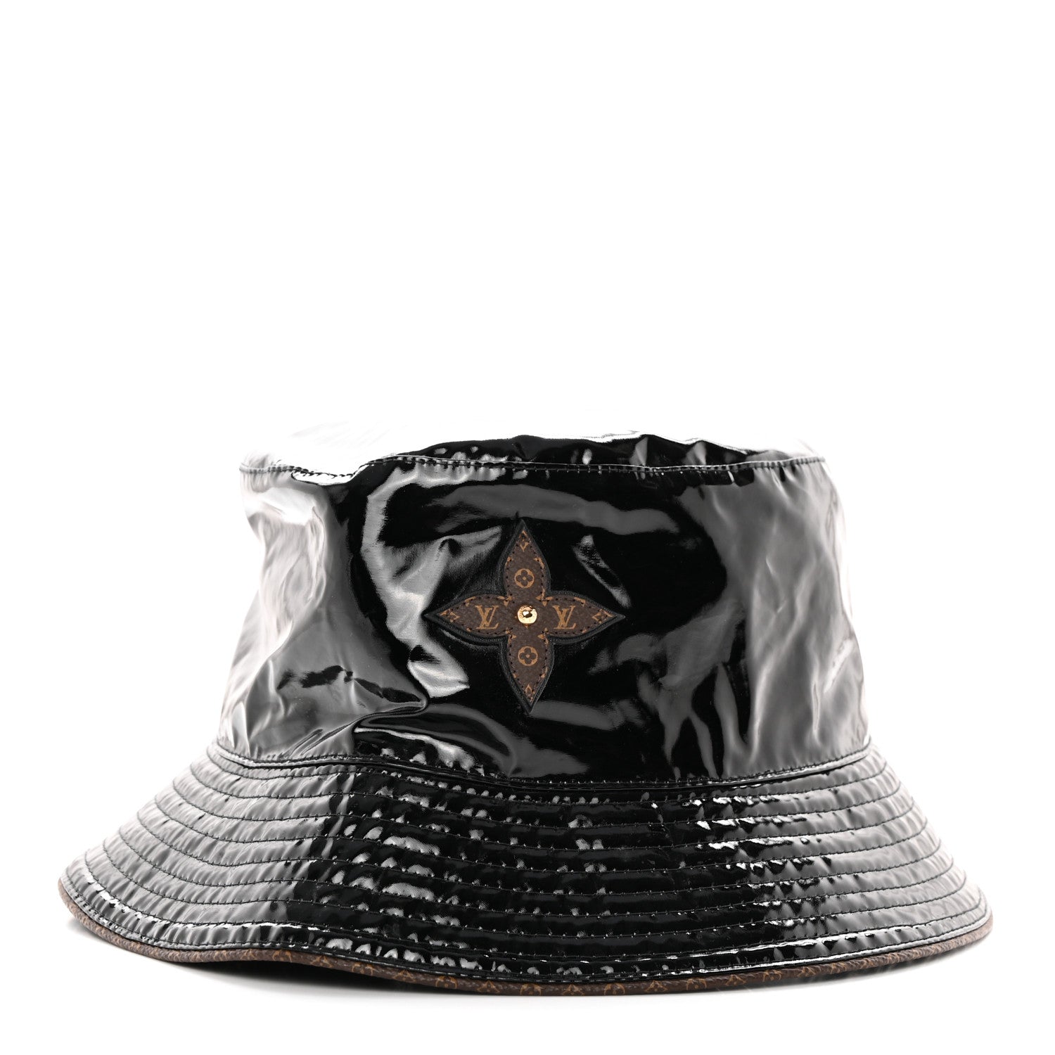 Louis Vuitton Patent Monogram Bob Bucket Hat M Black 1 of 7
