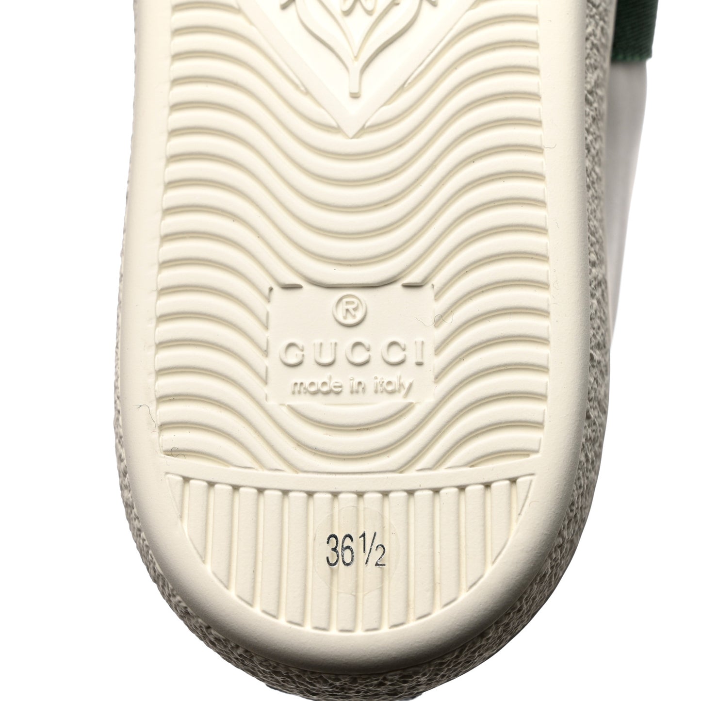 Calfskin Web Floral Embroidered Womens Ace Sneakers 36.5 White