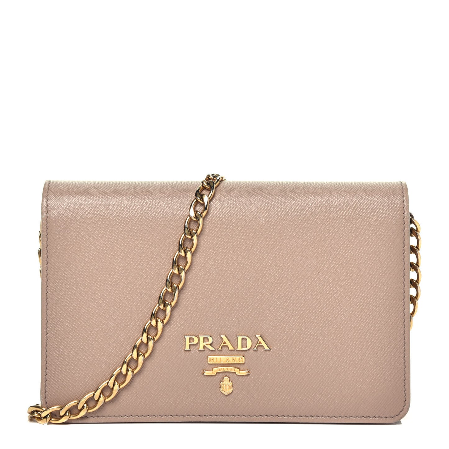 Saffiano Lux Chain Wallet Cipria