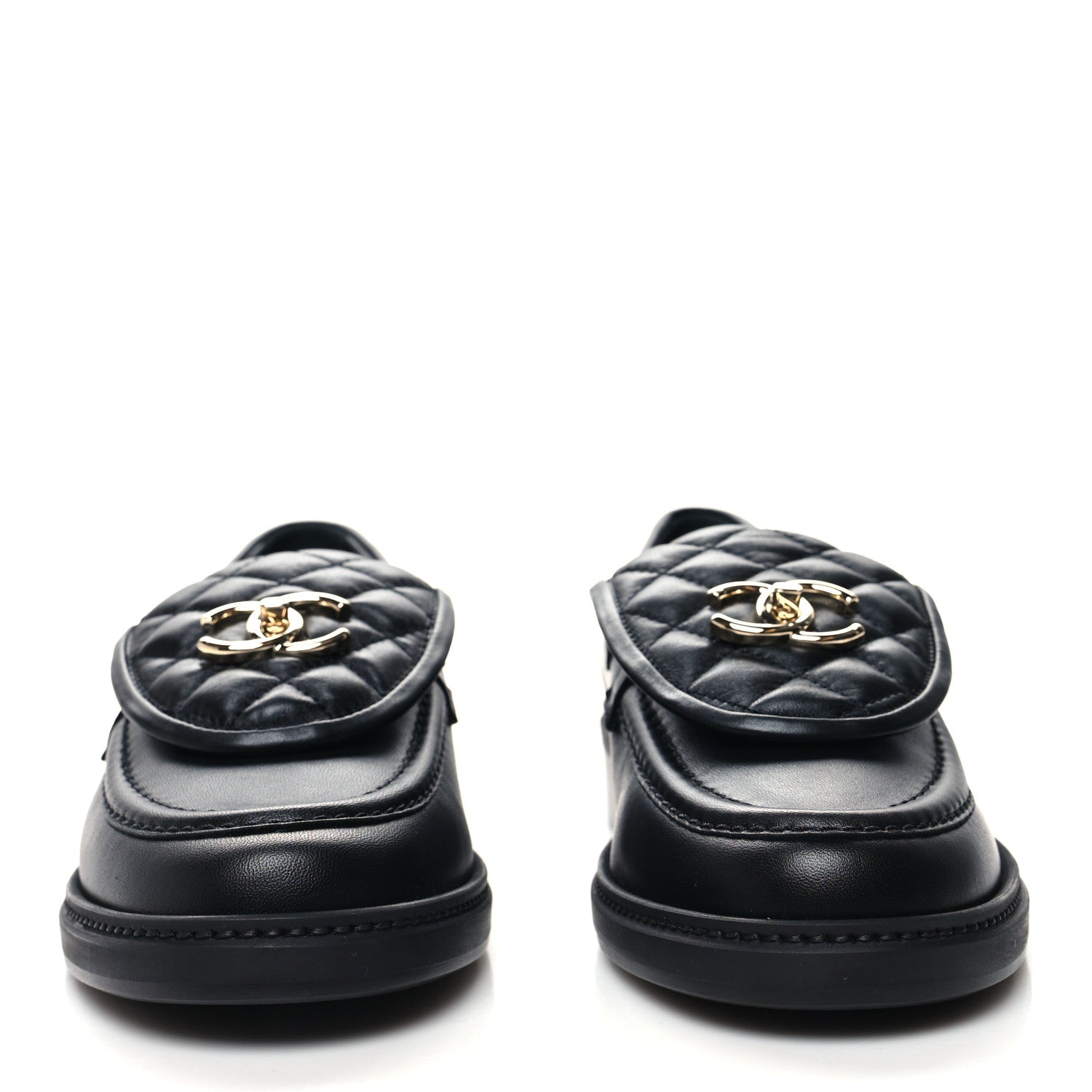 Chanel Lambskin Quilted CC Turnlock Loafers 40 Black 2 of 8