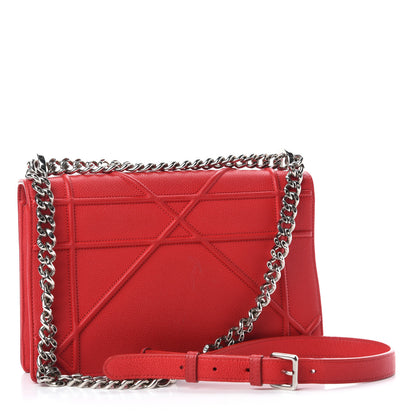 Christian Dior Grained Calfskin Medium Diorama Flap Bag Red 3 of 11