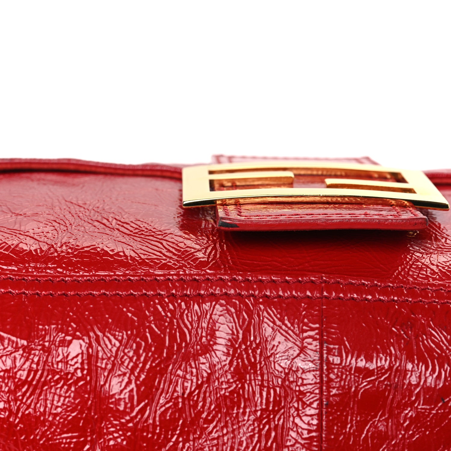 Fendi Vitello Naplak Large Convertible Baguette Rosso 14 of 14
