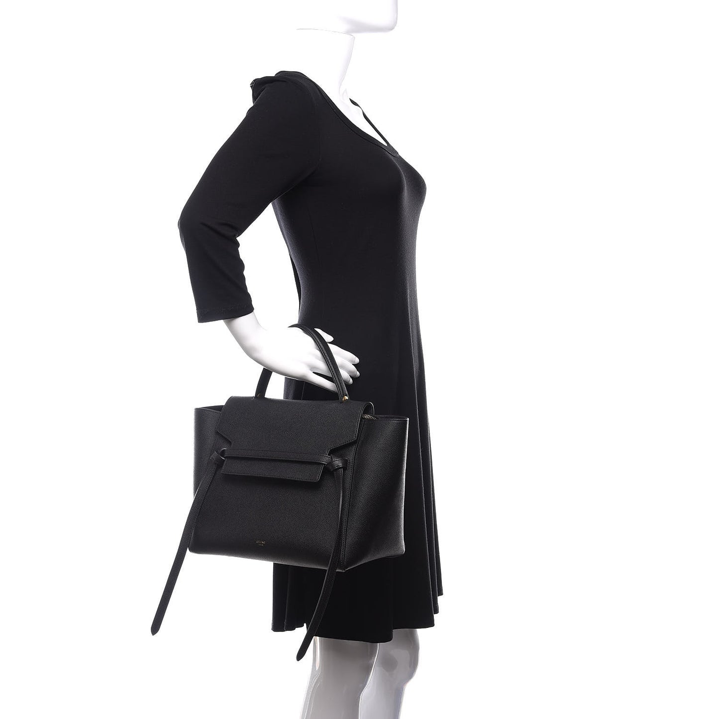 Grained Calfskin Small Belt Bag Black