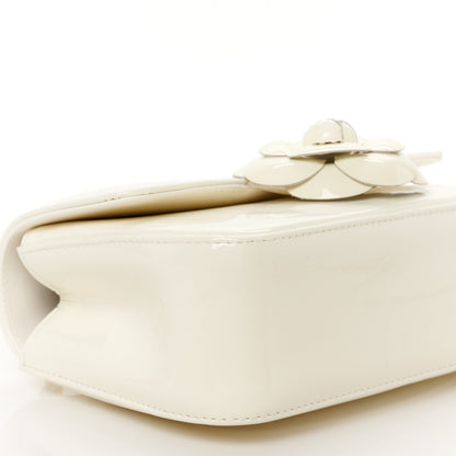 Chanel Patent Calfskin Small Camellia Single Flap White 9 of 10