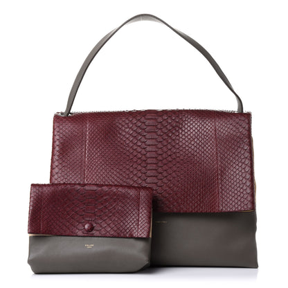 Celine Python Calfskin All Soft Shoulder Bag Burgundy 1 of 10