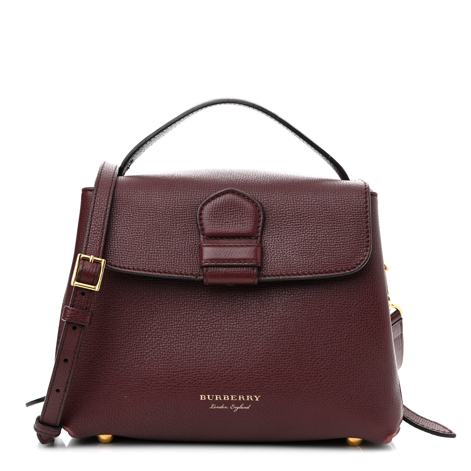 Burberry Derby Calfskin House Check Small Camberley Mahogany Red 1 of 14