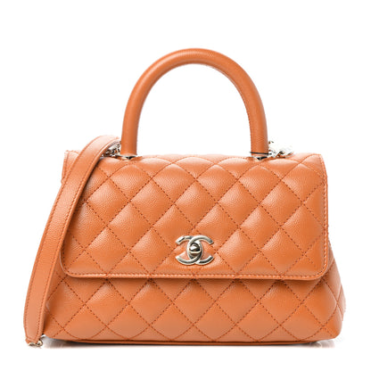 Chanel Caviar Quilted Mini Coco Handle Flap Light Brown 1 of 10