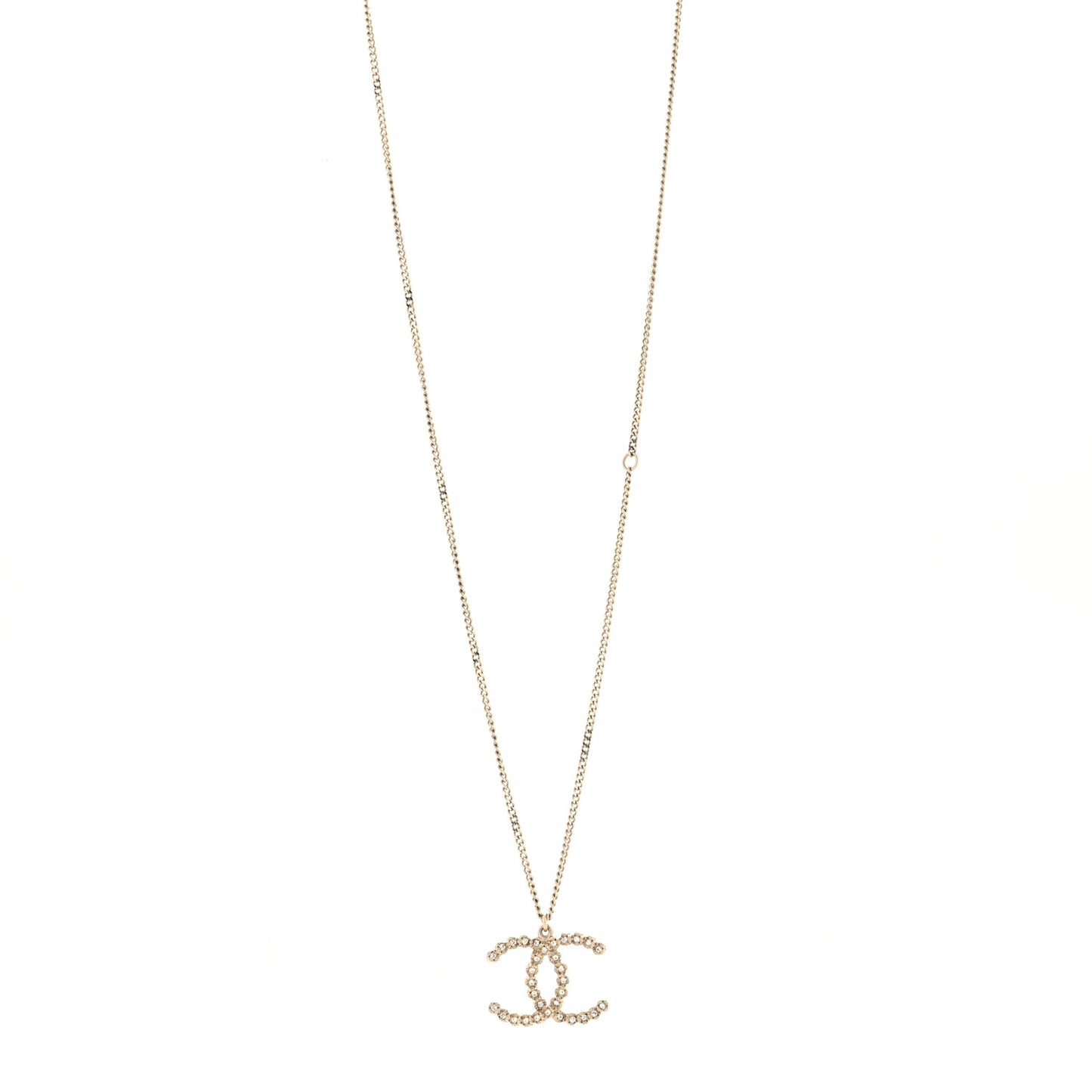 Crystal CC Pendant Necklace Gold