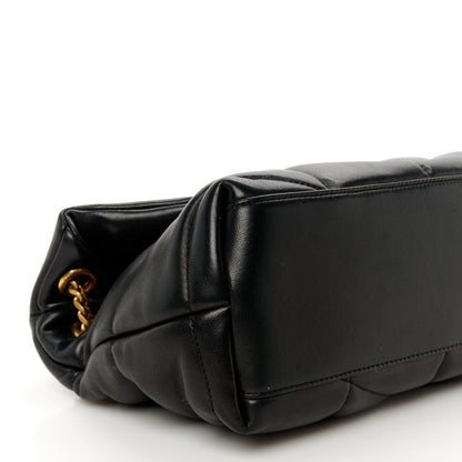 Saint Laurent Lambskin Quilted Small Loulou Puffer Monogram Chain Satchel Black 10 of 11