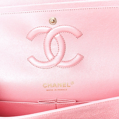 Chanel Iridescent Caviar Quilted Medium Double Flap Rose Pink 6 of 13
