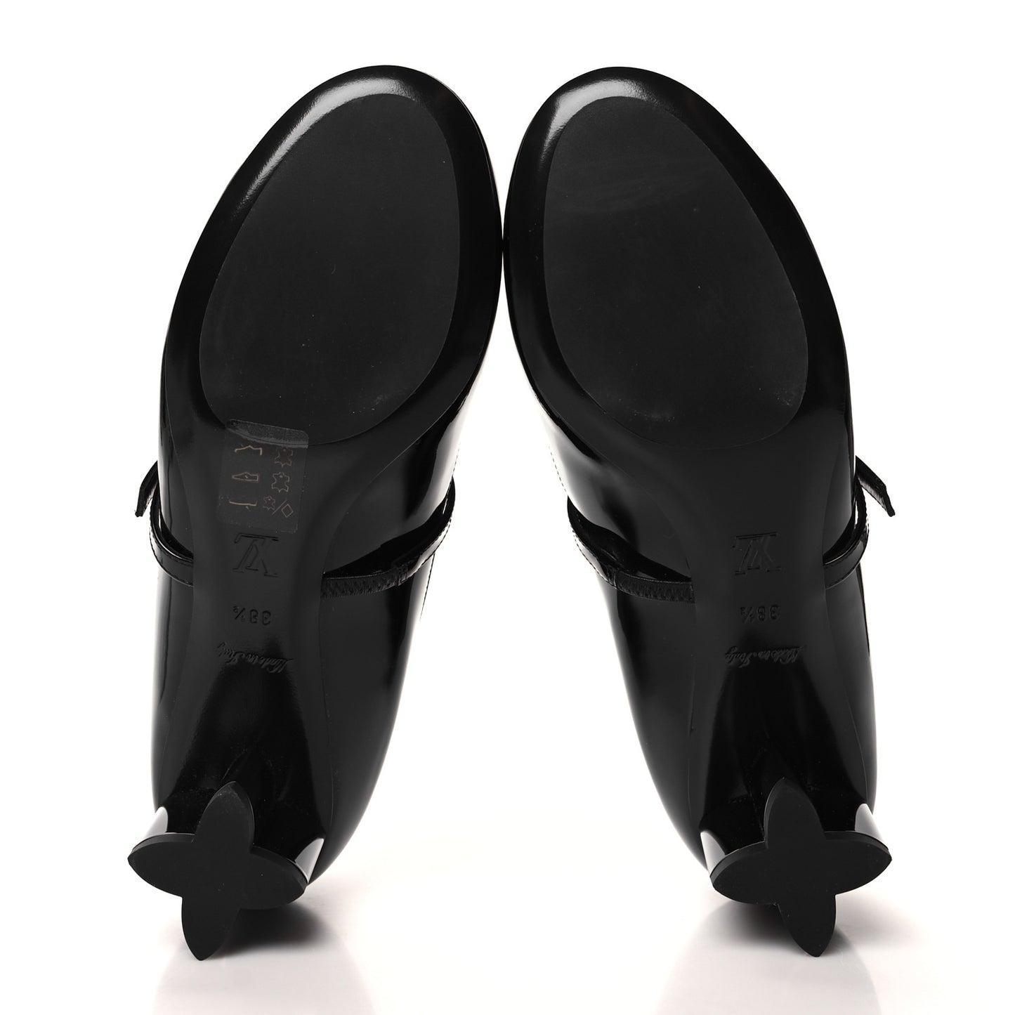 LOUIS VUITTON Patent Uniformes Silhouette 40mm Pumps 38.5 Black