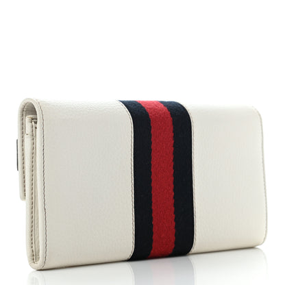 Gucci Calfskin Horsebit Web Continental Wallet White 3 of 10