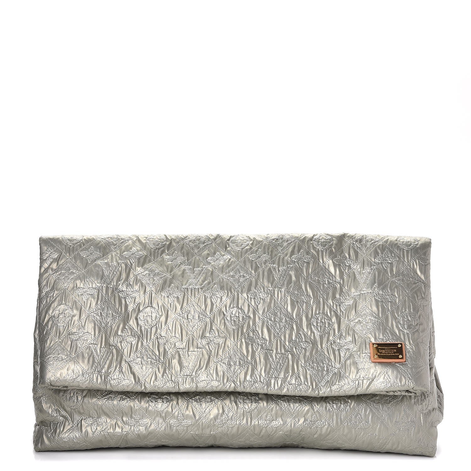 Louis Vuitton Jacquard Quilted Monogram Limelight Clutch GM Perle 1 of 7