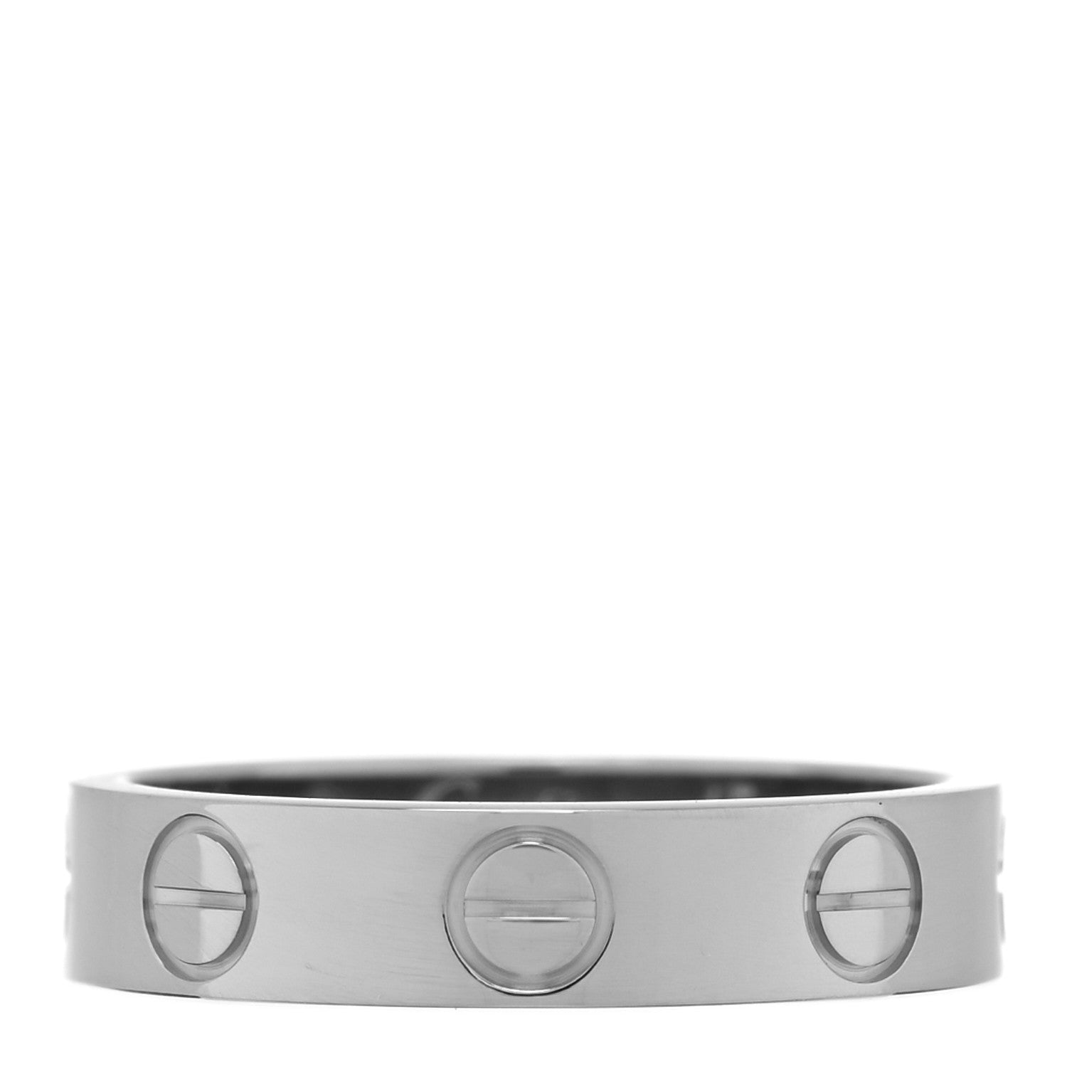 Cartier 18K White Gold 3.5mm LOVE Wedding Band Ring 45 3.25 1 of 5
