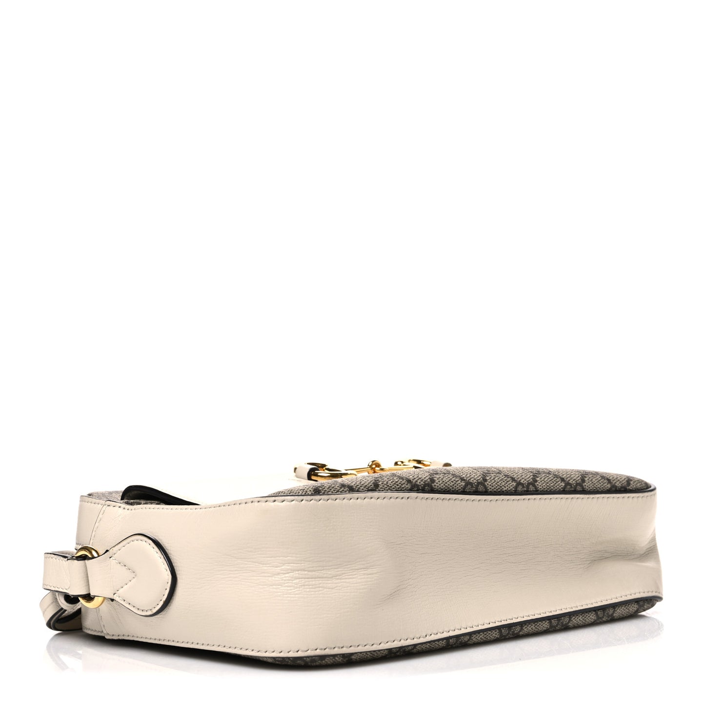 GG Supreme Monogram Small Horsebit 1955 Shoulder Bag Beige Mystic White