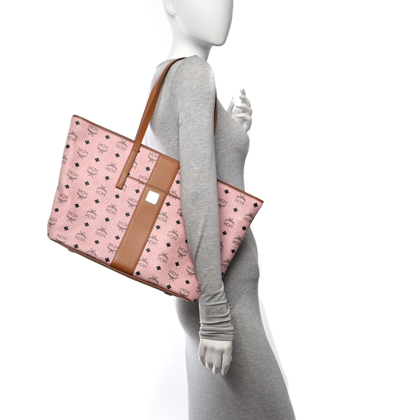 Visetos Medium Anya Zip Top Shopper Tote Soft Pink