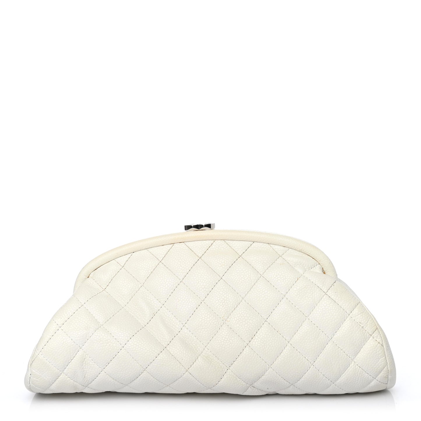 Caviar Quilted Timeless Clutch White