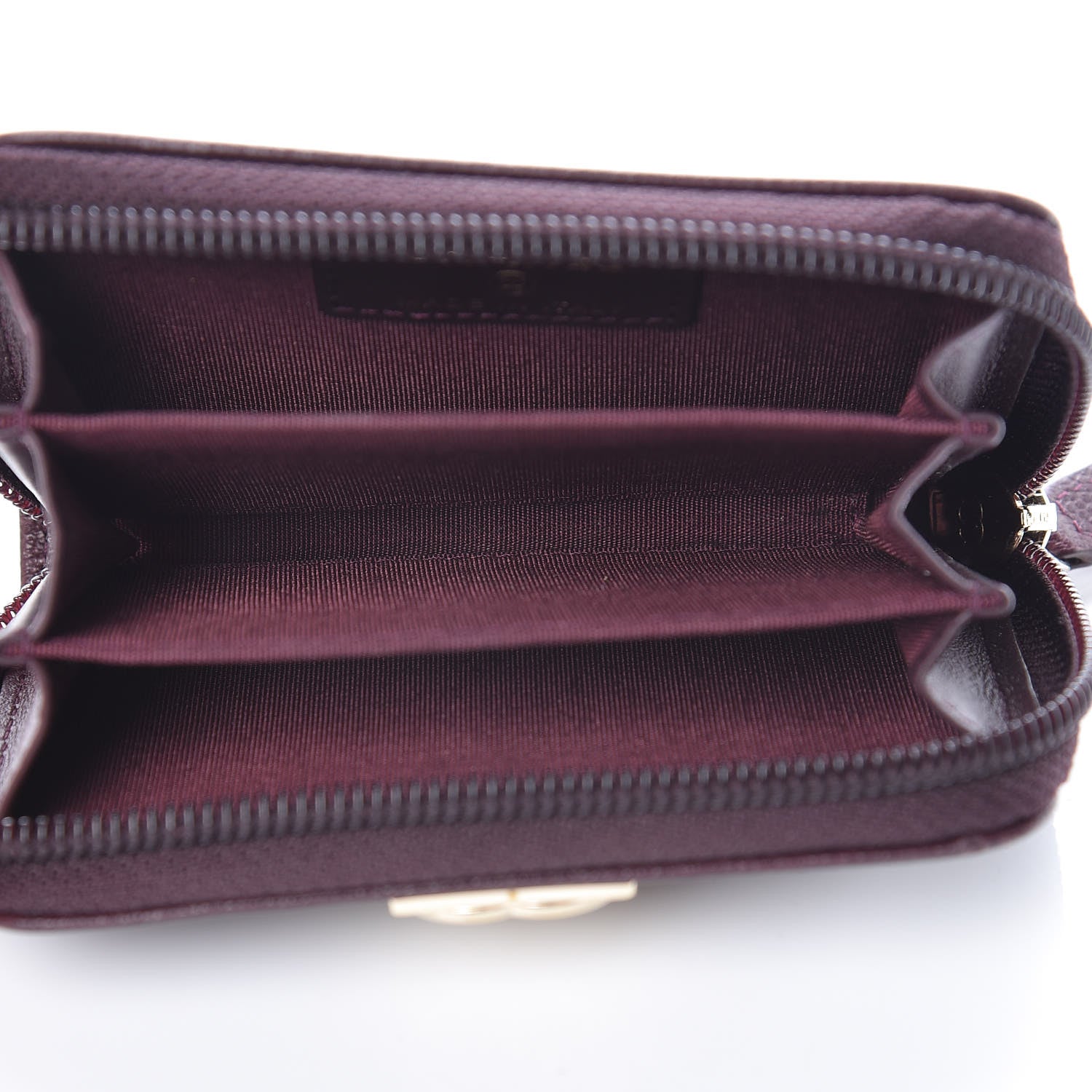 Chanel Caviar Quilted Boy Zip Around Coin Purse Wallet Dark Purple 5 of 8