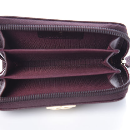 Chanel Caviar Quilted Boy Zip Around Coin Purse Wallet Dark Purple 5 of 8