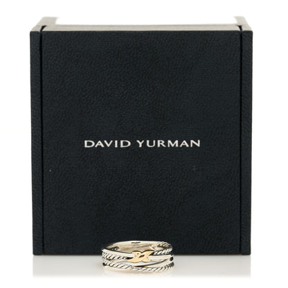 David Yurman Sterling Silver 18K Yellow Gold 6mm X Crossover Ring 55 7.25 5 of 5