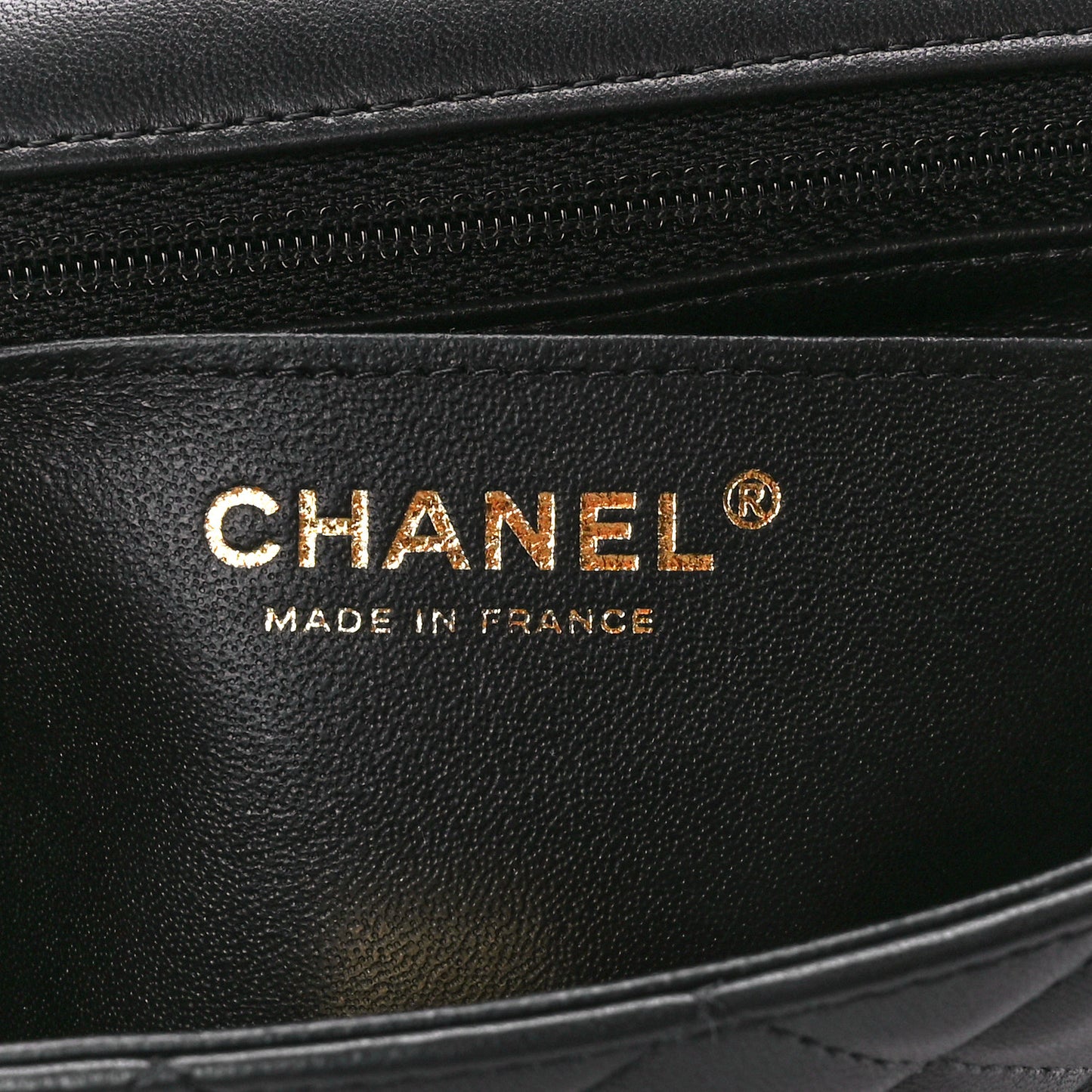 Lambskin Quilted Mini Rectangular Flap Black