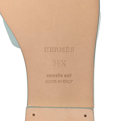 Hermes Epsom Oran Sandals 36.5 Vert Embrun 6 of 9