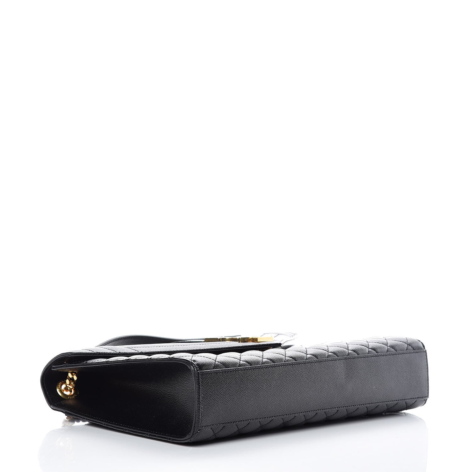 Saint Laurent Grain De Poudre Textured Mixed Matelasse Large Triquilt Monogram Satchel Black 4 of 10