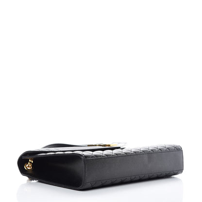 Saint Laurent Grain De Poudre Textured Mixed Matelasse Large Triquilt Monogram Satchel Black 4 of 10