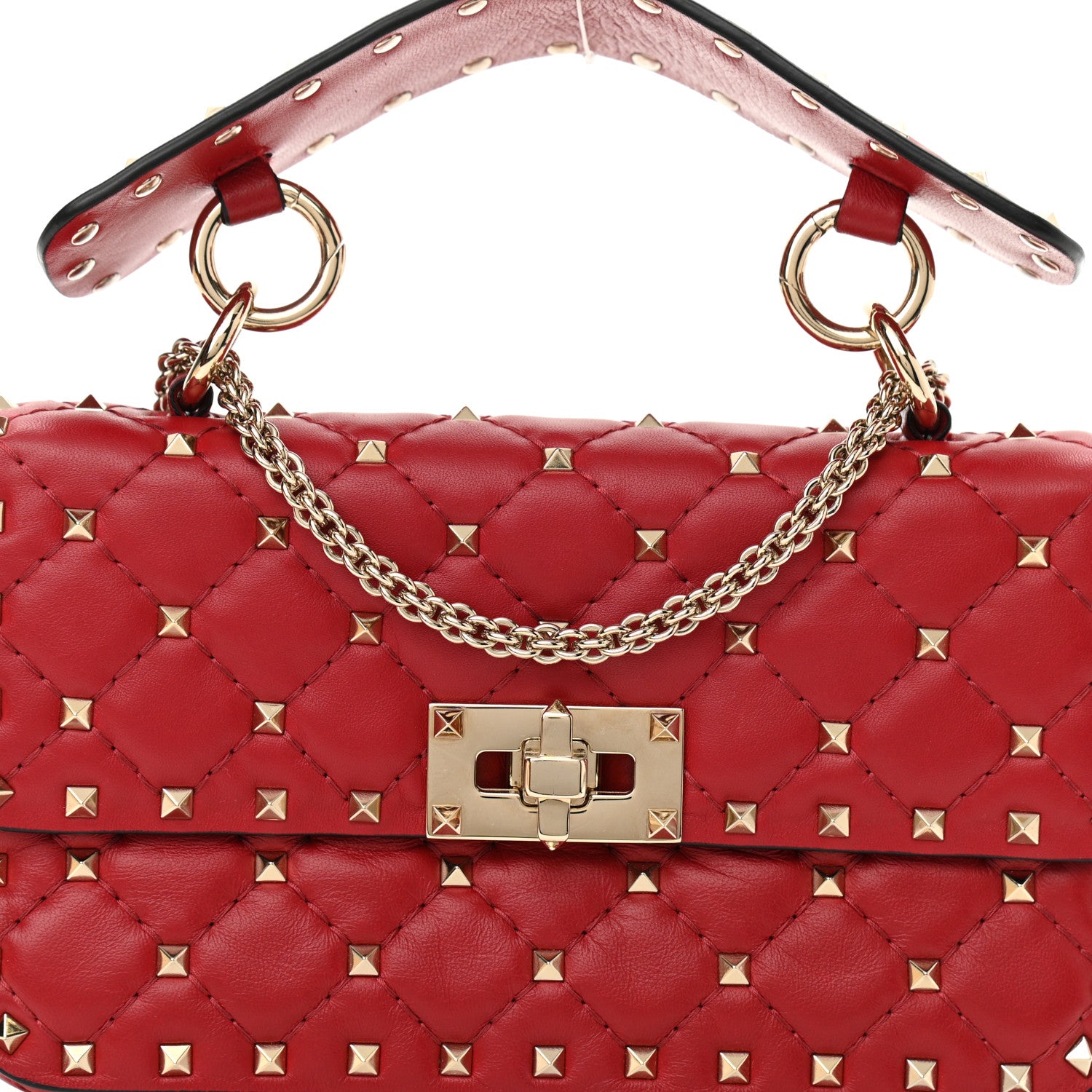 Valentino Garavani Nappa Small Rockstud Spike Shoulder Bag Rosso Valentino 7 of 9
