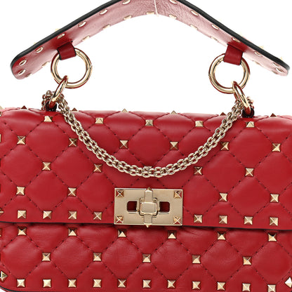 Valentino Garavani Nappa Small Rockstud Spike Shoulder Bag Rosso Valentino 7 of 9