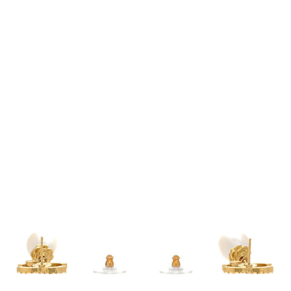 Chanel Crystal Pearl CC Braided Drop Earrings Gold 3 of 6