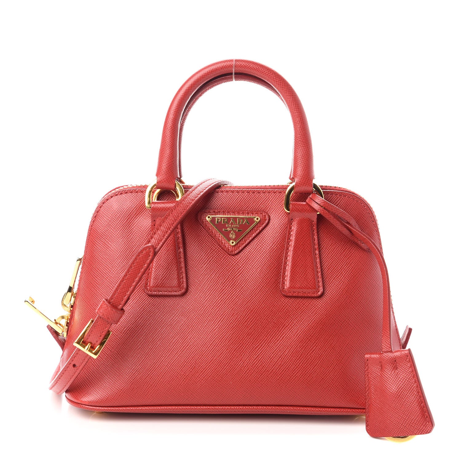 Prada Saffiano Lux Mini Promenade Tote Fuoco 1 of 9