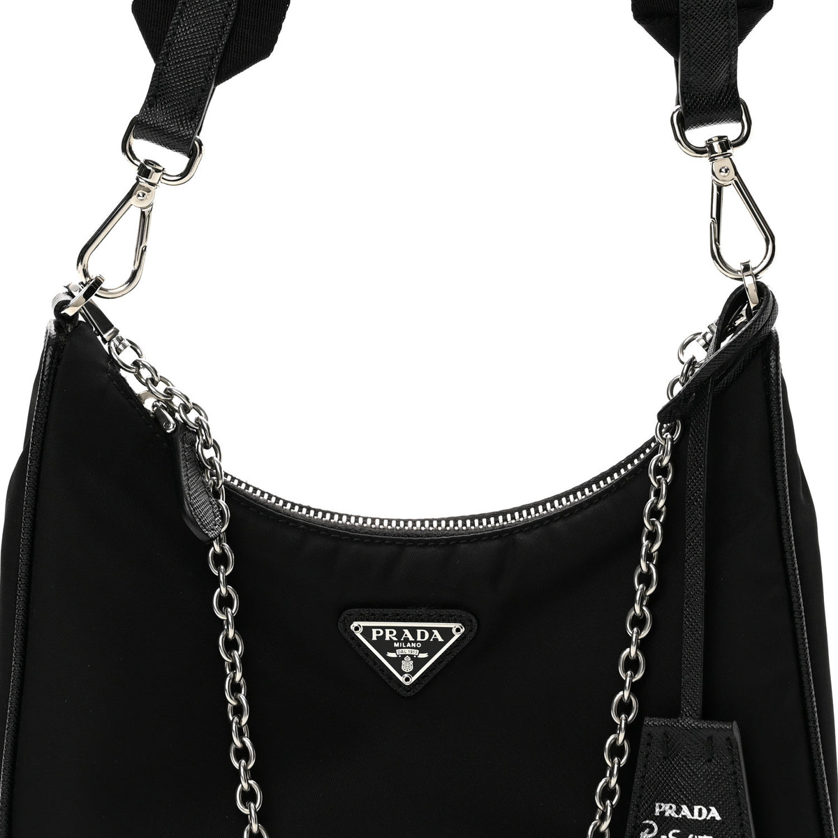 Prada Nylon Re-Edition 2005 Shoulder Bag Black 8 of 12