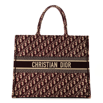 Christian Dior CHRISTIAN DIOR Oblique Large Book Tote Burgundy Multicolor 1 of 10