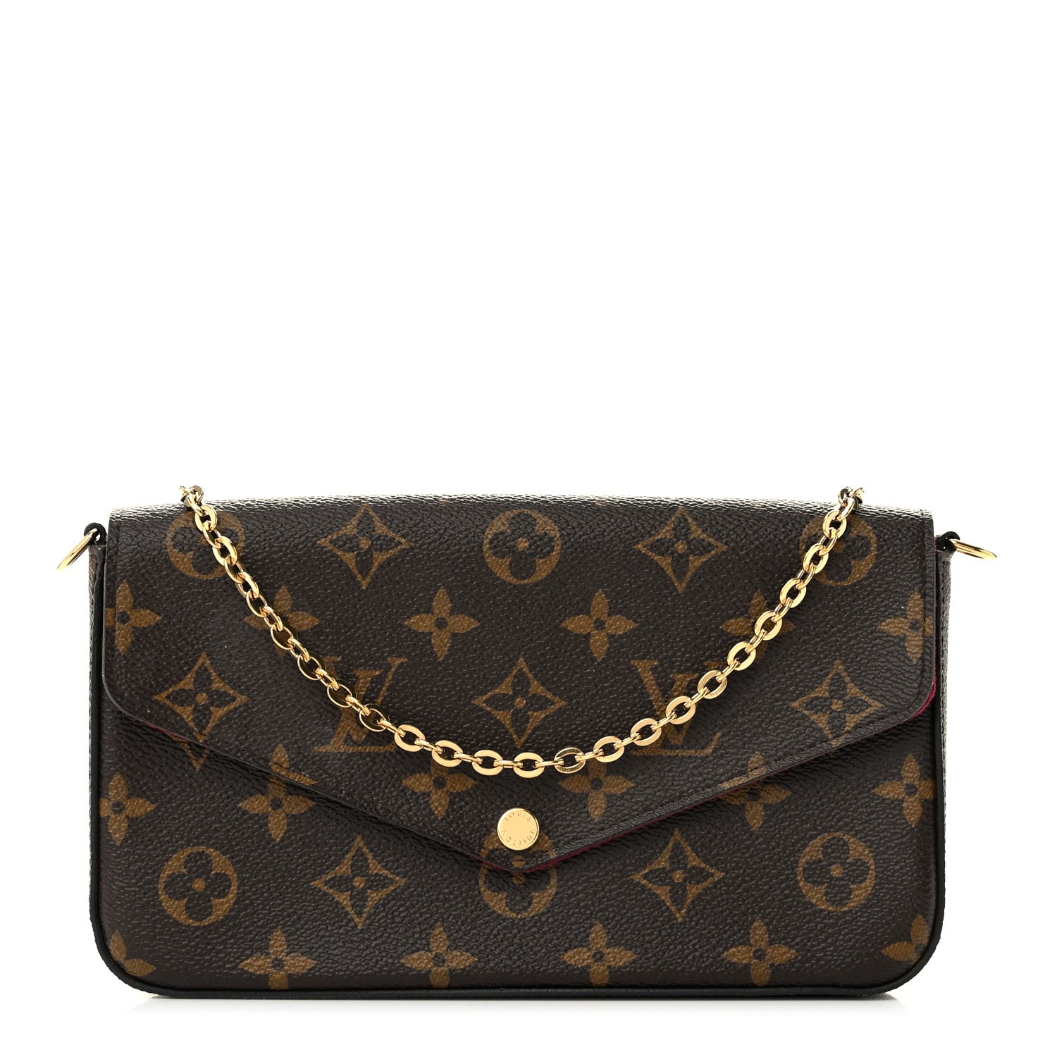 Louis Vuitton Monogram Pochette Felicie Chain Wallet Fuchsia 1 of 12