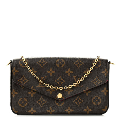 Louis Vuitton Monogram Pochette Felicie Chain Wallet Fuchsia 1 of 12