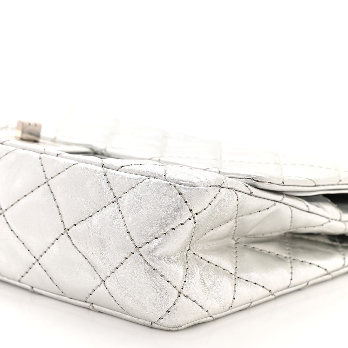 Metallic Aged Calfskin Quilted 2.55 Reissue 226 Flap Silver
