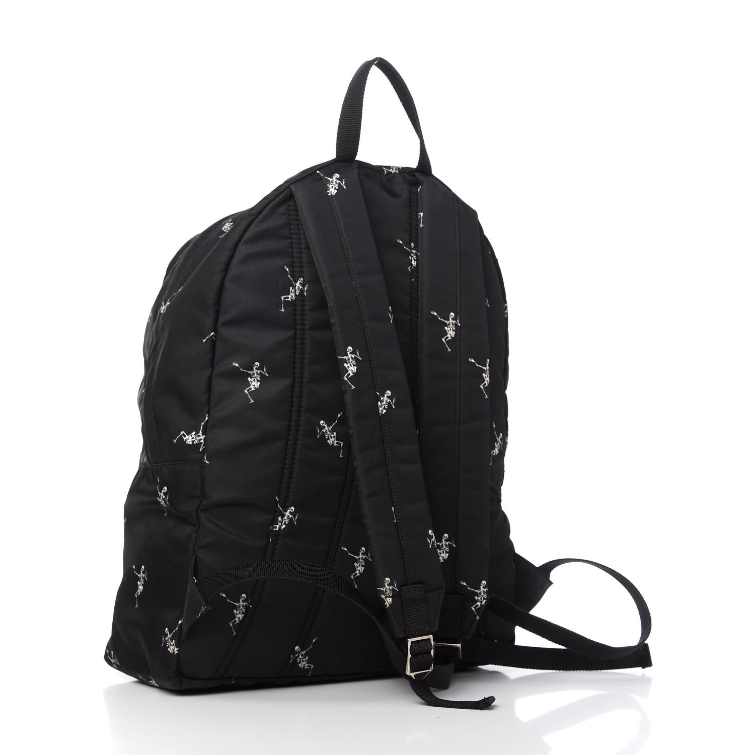 Alexander McQueen Nylon Dancing Skeleton Backpack Black White 3 of 11