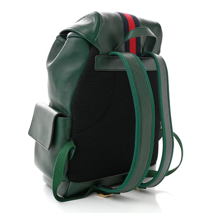 Gucci Grained Calfskin Medium Ophidia Double Buckle Backpack Green 3 of 10