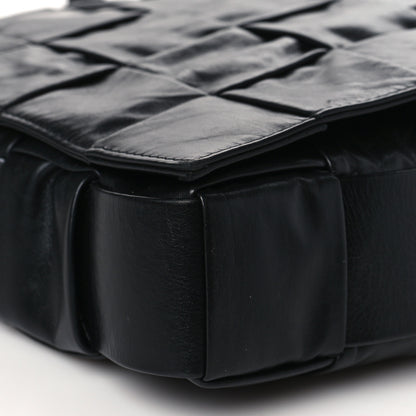 Bottega Veneta Paper Calfskin Maxi Intreccio Large Cassette Crossbody Bag Black 7 of 8