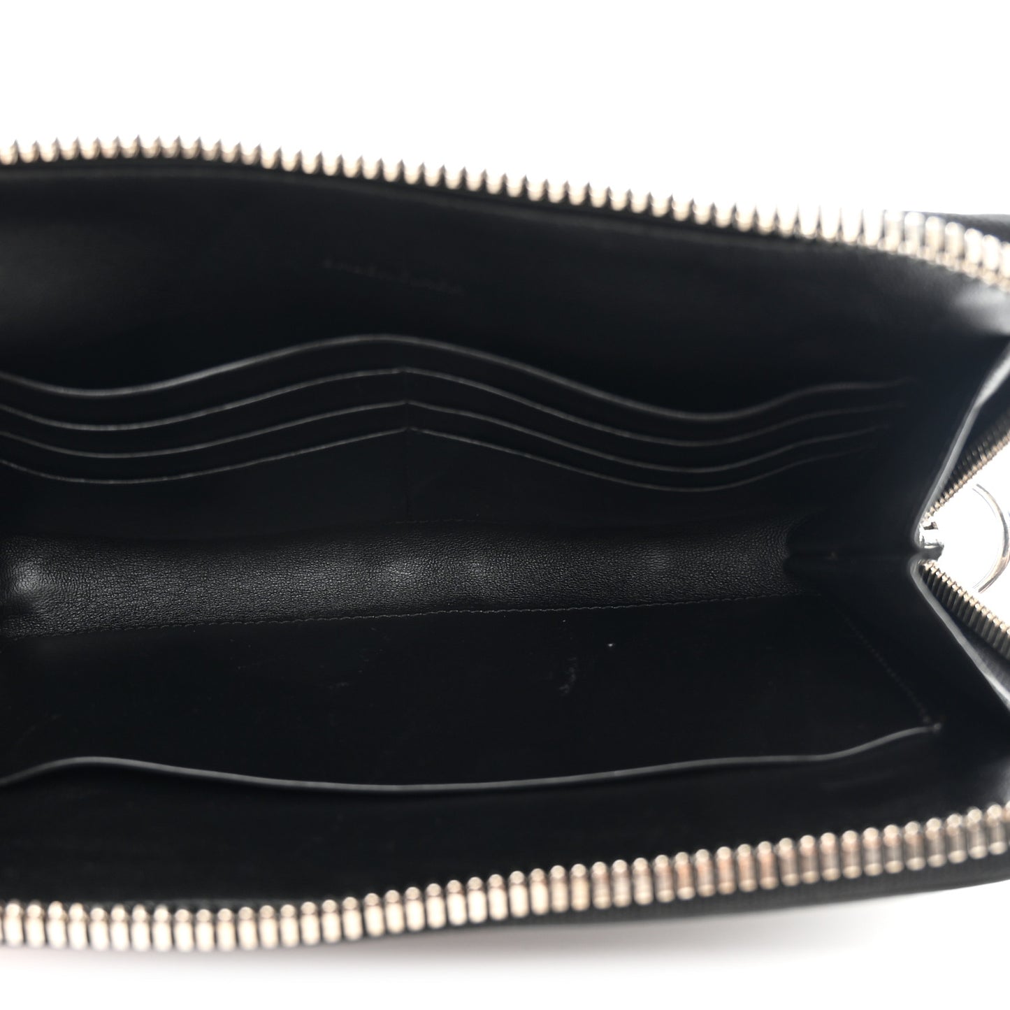 Calfskin Chain Cuff Wristlet Wallet Black