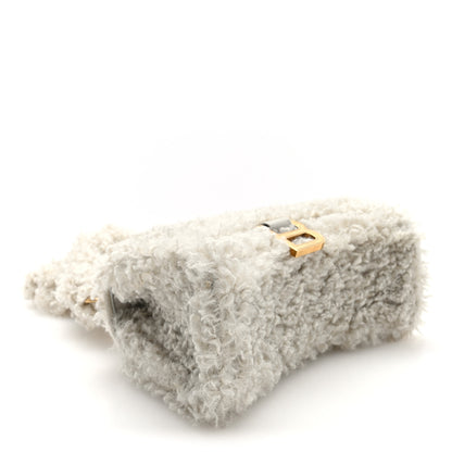 Balenciaga Faux Fur Fluffy Hourglass XS Top Handle Bag Natural 4 of 9