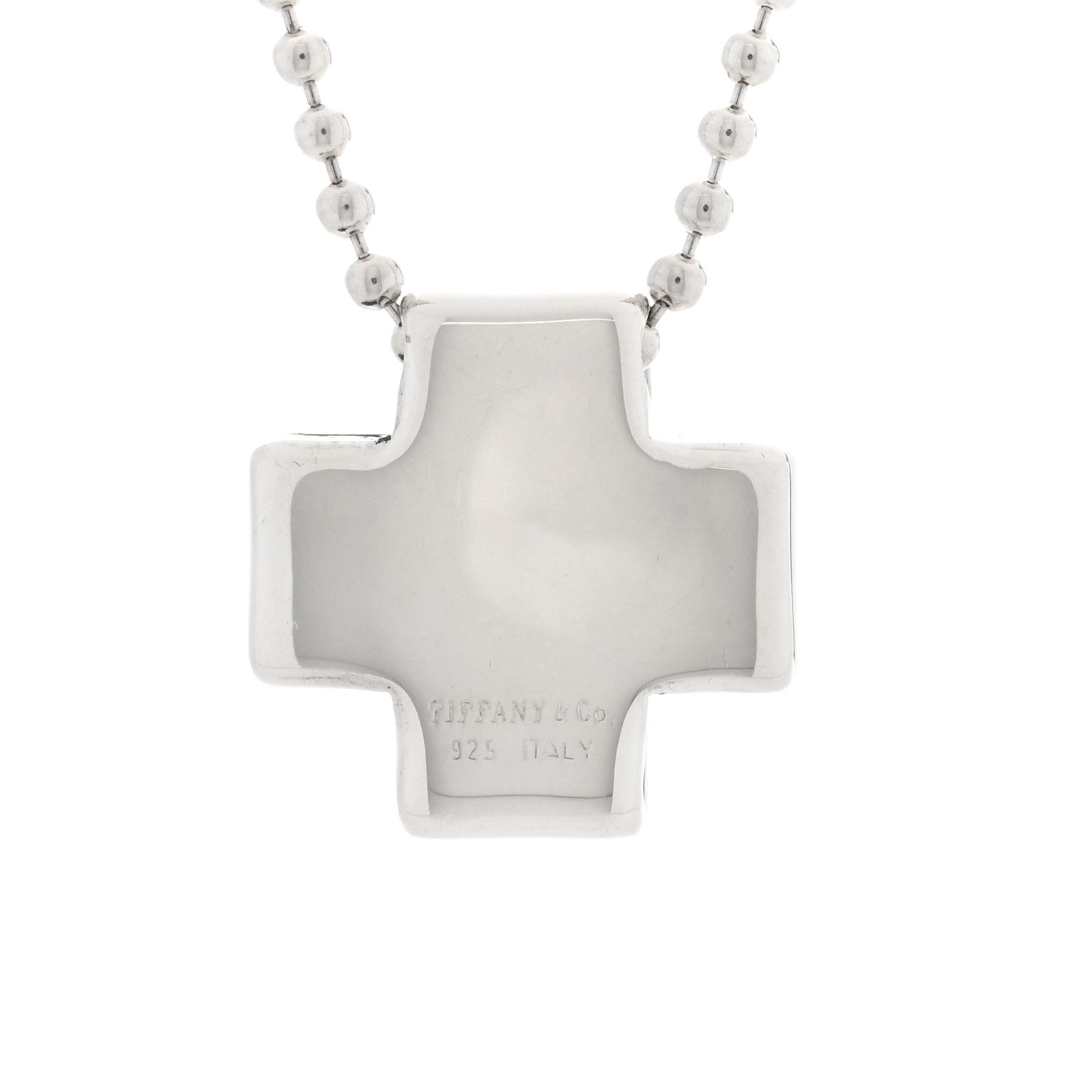 Tiffany Sterling Silver Square Cross Pendant Necklace 6 of 6